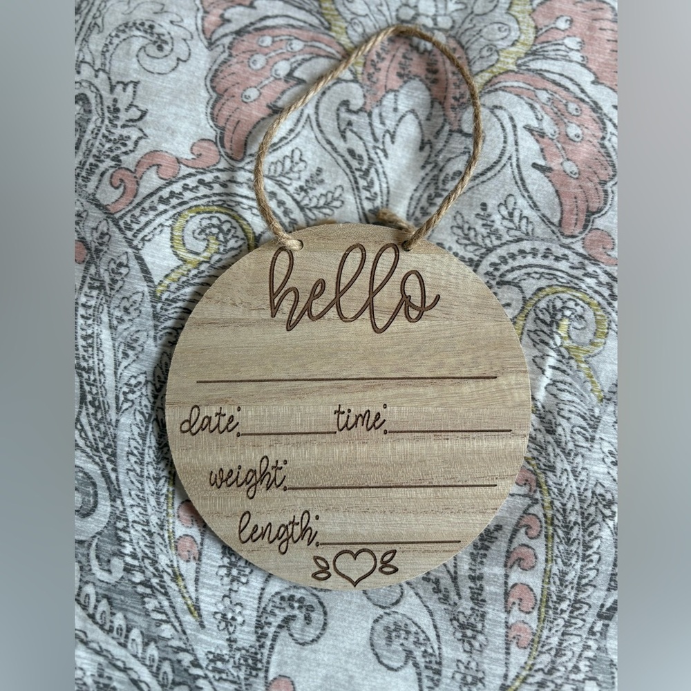 Wooden Baby Announcement Sign